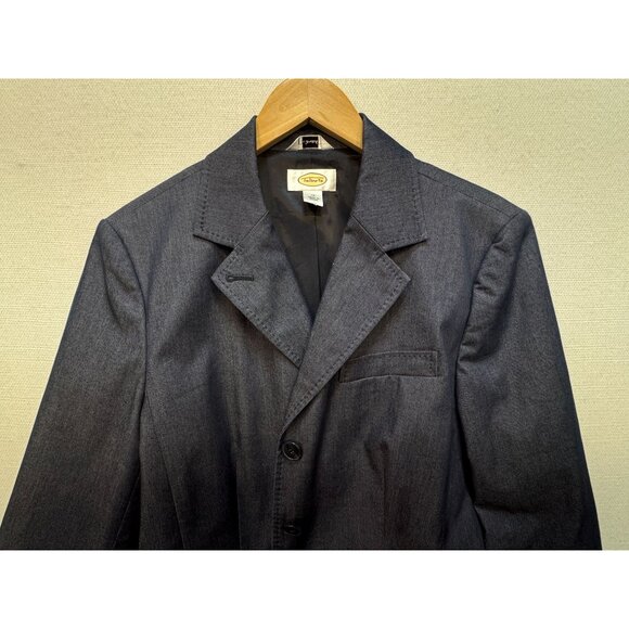 Talbots Womens Preppy Blazer Coat Stretch Size 14 Navy Long Sleeve Classic - Picture 6 of 14